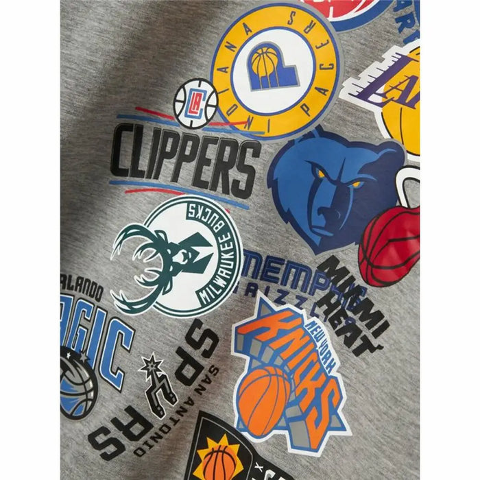 Детски суичър с качулка Name It mjusty Nba Wh Unb Ous Сив
