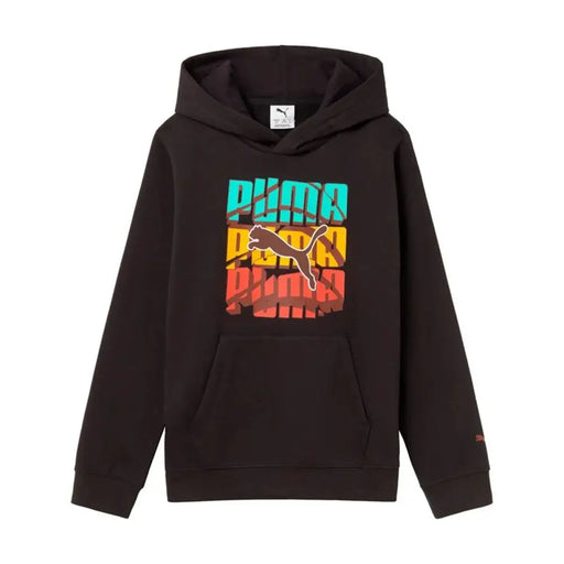 Детски суичър с качулка Puma Graphic Logo Colour Черен