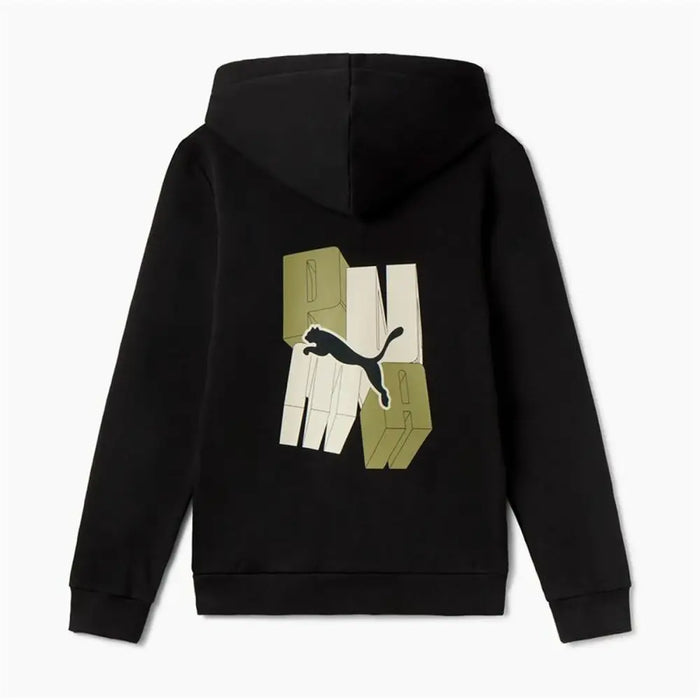 Детско яке Puma Essentials+ Graphic Hoodie Fz Черен