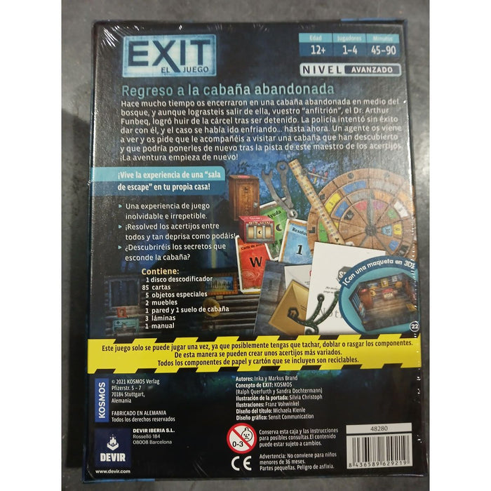 Настолна игра Devir Exit El Retorno A La Cabaña Abandonada ES