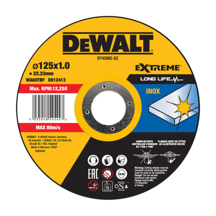 ДИСК ЗА ИНОКС Ф125Х1.0ММ DEWALT