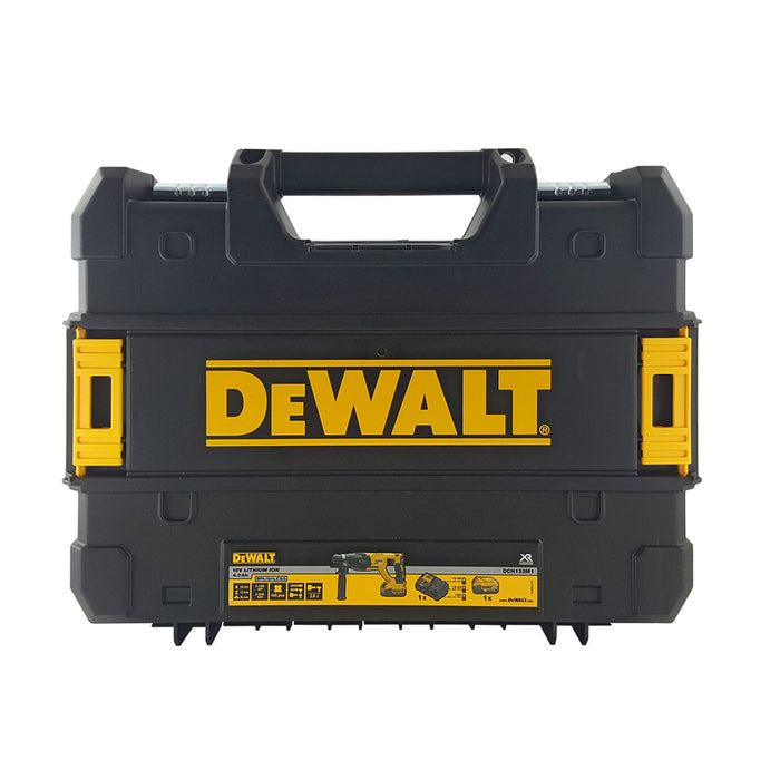 АКУМУЛАТОРЕН БЕЗЧЕТКОВ ПЕРФОРАТОР DEWALT DCH133M1-QW 18 V, 2.60 J, SDS PLUS, БРОЙ БАТЕРИИ 1, 4.00 Ah, КУФАР