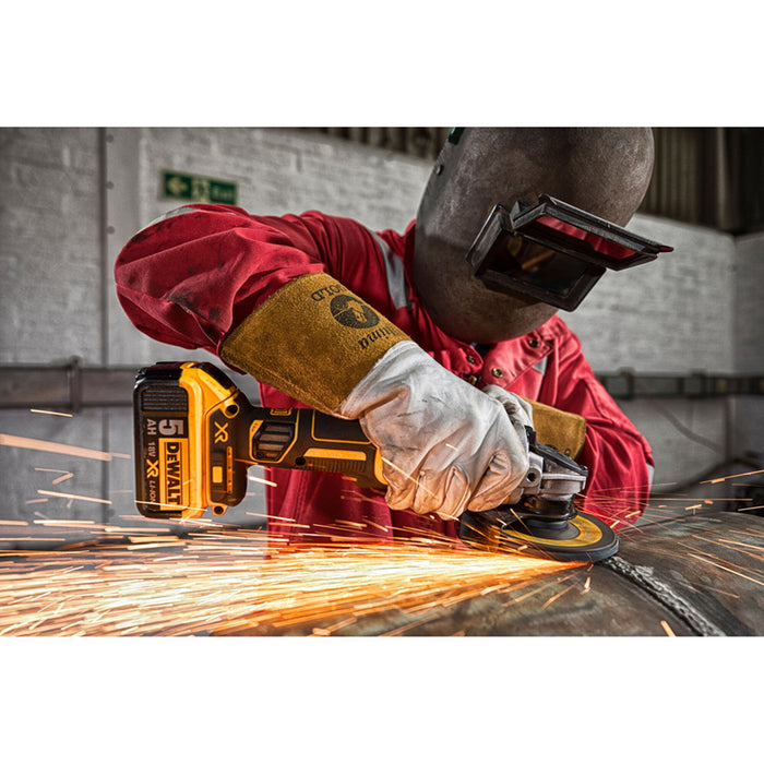 АКУМУЛАТОРЕН БЕЗЧЕТКОВ ЪГЛОШЛАЙФ DEWALT DCG405N-XJ 18 V, БЕЗ БАТЕРИЯ И ЗАРЯДНО, 125 мм