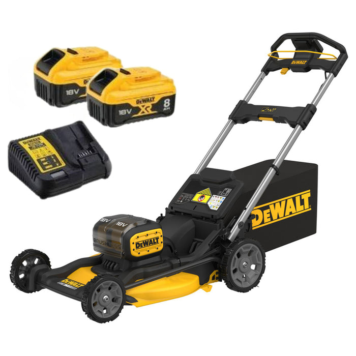 АКУМУЛАТОРНА БЕЗЧЕТКОВА КОСАЧКА DEWALT DCMWP134W2-QW 18 V, ШИРИНА НА КОСЕНЕ 53.00 см, БРОЙ БАТЕРИИ 2, 8.00 Ah