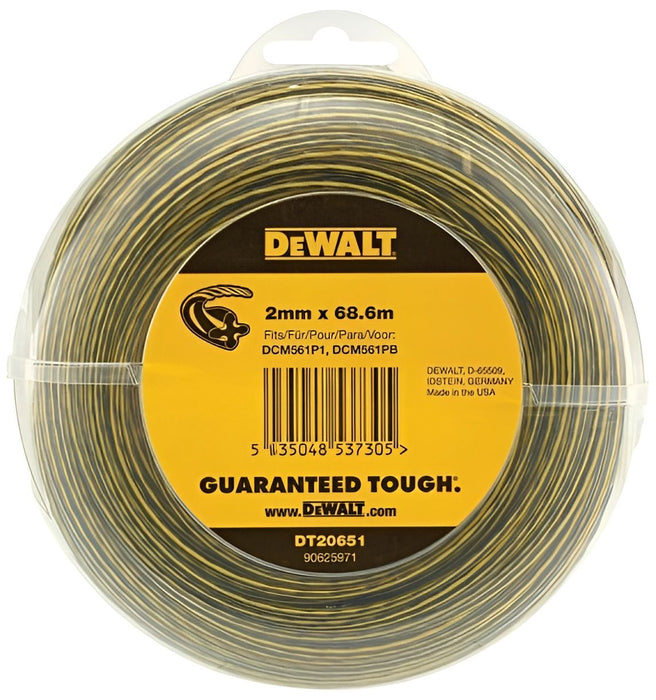 Усилена корда за тример DeWALT - DT20651, 2 mm, 68.6 m