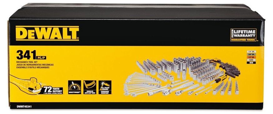Гедоре комплект DeWALT - DWMT45341-1, 341 части, 1/4", 3/8", 1/2"