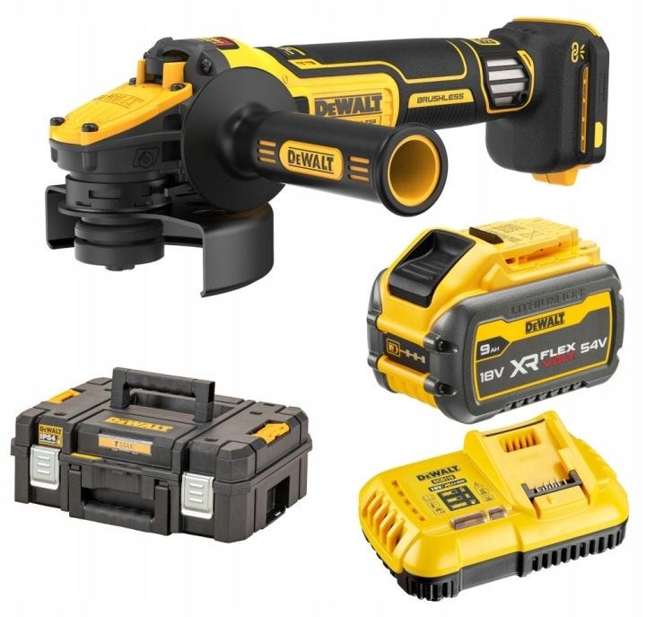Акумулаторен ъглошлайф DeWalt - DCG409VSX1T, с батерия, зарядно и куфар