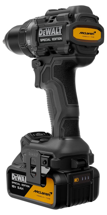 Винтоверт DeWALT - McLaren F1, DCD81MP2T-QW, с 2 броя батерии, зарядно и куфар
