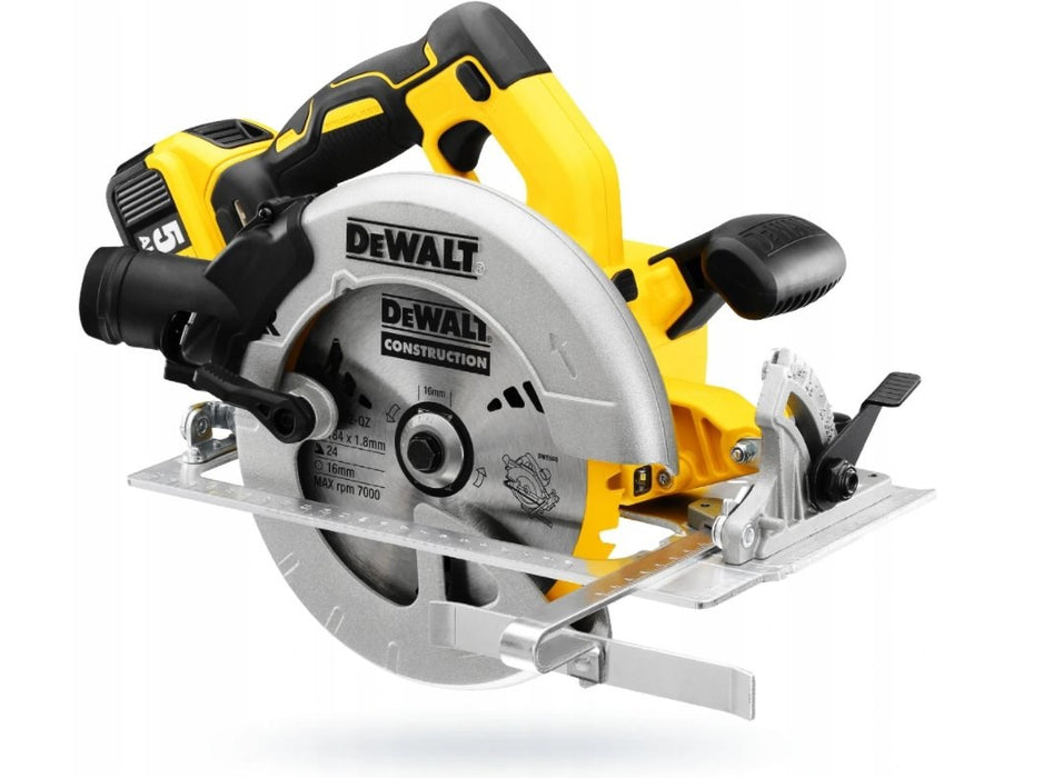 DeWALT DCS570P2-QW преносим циркуляр 18.4 см жълт 5500 об/мин