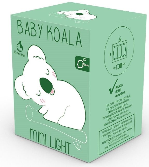 Нощна лампа Dhink - Koala mini, бяла
