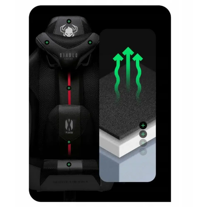 DiabloX-PLAYER 2.0. нормален стол за игри бял и черен