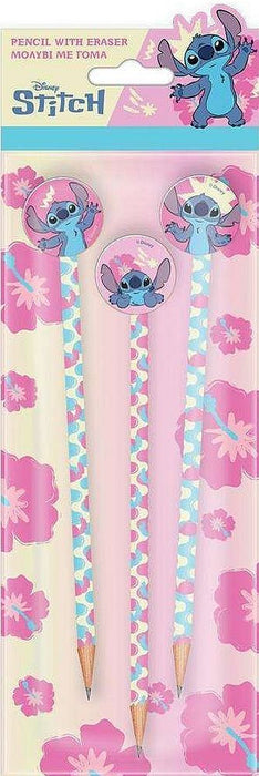 Графитен молив с гумичка Diakakis Stitch - 3 броя, HB