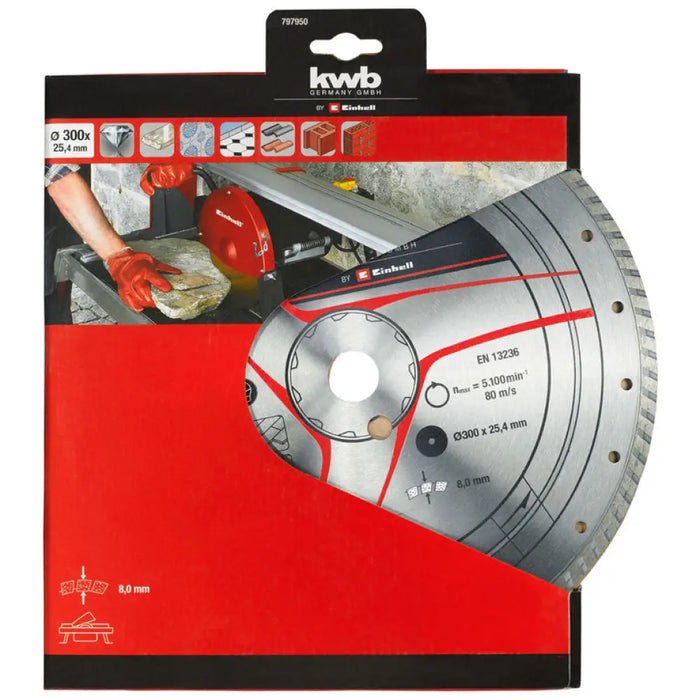 ДИАМАНТЕН ДИСК ЗА РЯЗАНЕ НА КАМЪК EINHELL 300X25.4