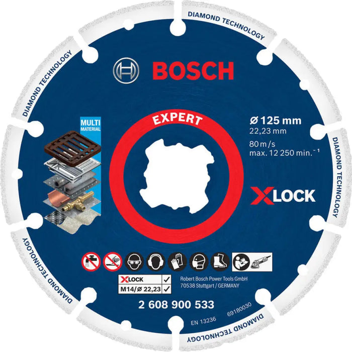 ДИАМАНТЕН ДИСК ЗА РЯЗАНЕ НА МЕТАЛ X-LOCK BOSCH 125x22.23