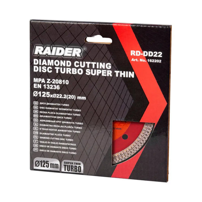 ДИАМАНТЕН ДИСК TURBO 125Х1.2X22.2 RAIDER