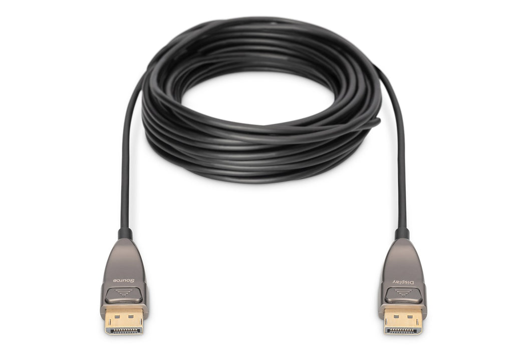 Digitus DisplayPort AOC хибриден оптичен кабел, UHD 8K, 10 м