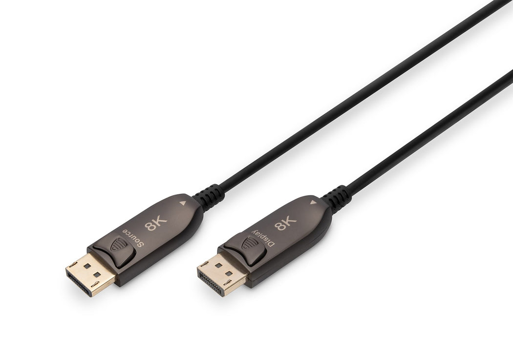 Digitus DisplayPort AOC хибриден оптичен кабел, UHD 8K, 10 м