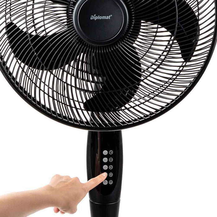 Вентилатор Diplomat - DX-555RC, 55W, 4 скорости, 41 cm, черен