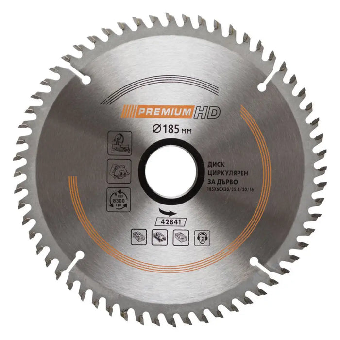 ДИСК ЗА ЦИРКУЛЯР 185X30X60T PREMIUM