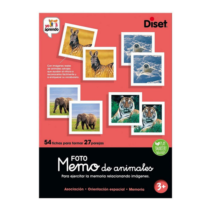 Образователна Игра Diset Memo Photo Animales 54 Части