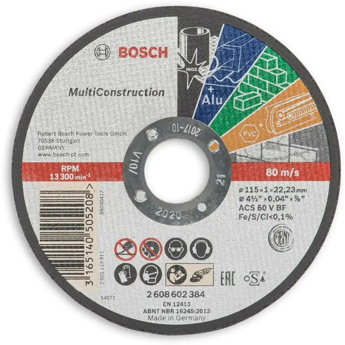 ДИСК ЗА РЯЗАНЕ BOSCH MULTICONSTRUCTION 115X1x22.23