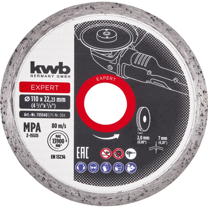 ДИСК ЗА РЯЗАНЕ НА КЕРАМИКА KWB 110x2x22.23