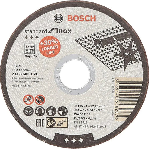 ДИСК ЗА РЯЗАНЕ НА МЕТАЛ INOX BOSCH 115x1x22.23