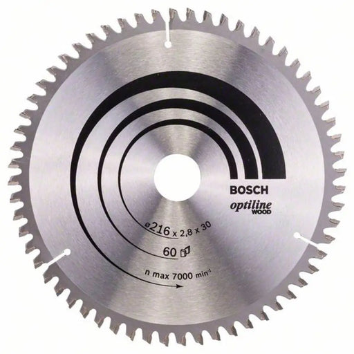 ДИСК ЗА ЦИРКУЛЯР 216X30X2,8 60T BOSCH OPTILINE