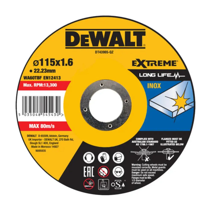 ДИСК ЗА ИНОКС Ф115Х1.6ММ DEWALT