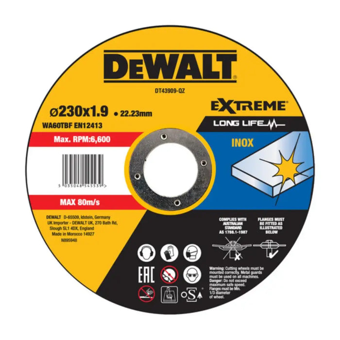ДИСК ЗА ИНОКС Ф230Х1.9ММ DEWALT