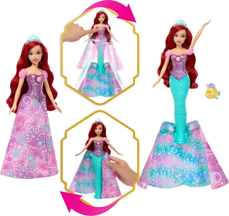 Кукла Disney Princess - Ариел с трансформираща се рокля, фигурка и аксесоари