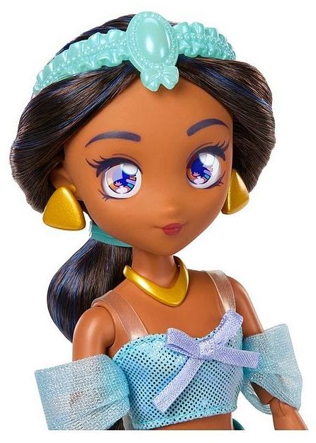 Кукла Disney Princess - Жасмин, манга стил, син тоалет и зластисти обувки