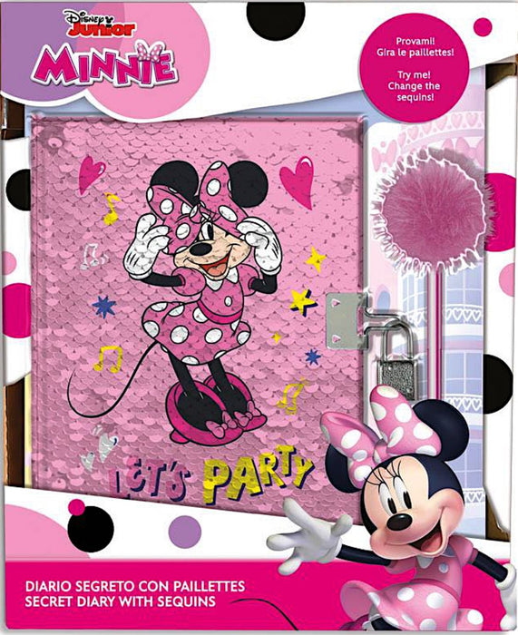Таен дневник Disney - Minnie, с пайети и химикалка