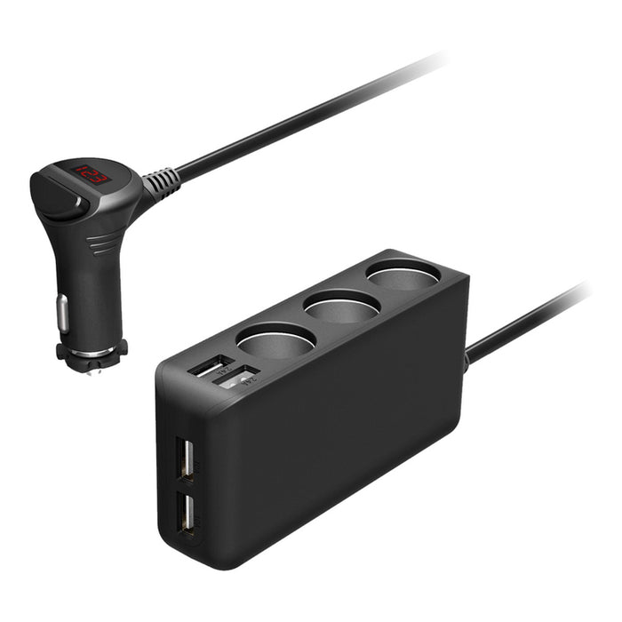 ЗАРЯДНО 12V DIVA 3xSOCKET SPLIT/4xUSB
