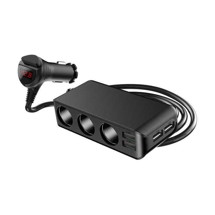 ЗАРЯДНО 12V DIVA 3xSOCKET SPLIT/4xUSB