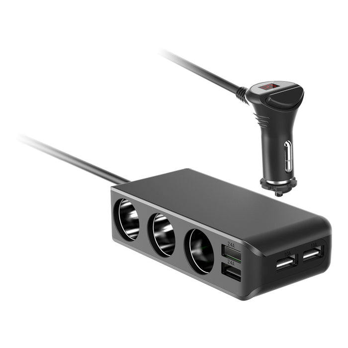 ЗАРЯДНО 12V DIVA 3xSOCKET SPLIT/4xUSB
