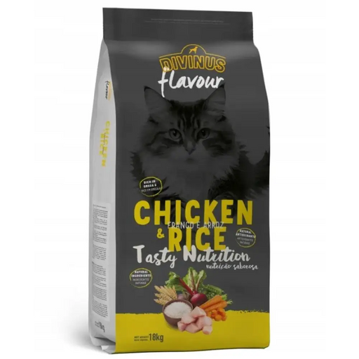 DIVINUS Flavour Пиле с ориз - Суха храна за котки - 18 кг