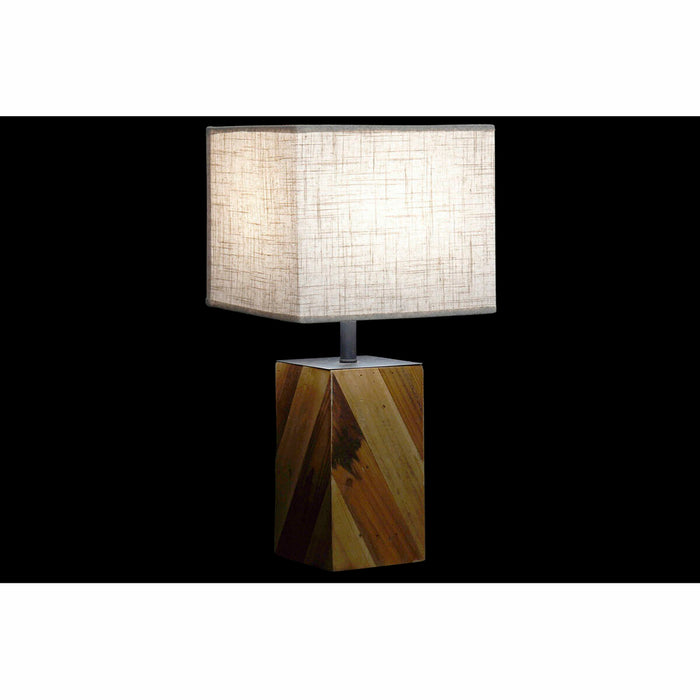 Настолна лампа DKD Home Decor 25,5 x 25,05 x 52 cm Ела Естествен Бежов Метал Сметана 220 V 60 W 25 x 25 x 21 cm (2 броя)