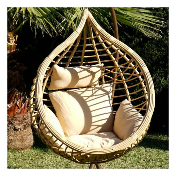 Висящ градински фотьойл DKD Home Decor Бежов Кафяв Многоцветен Алуминий синтетичен ратан 90 x 70 x 110 cm