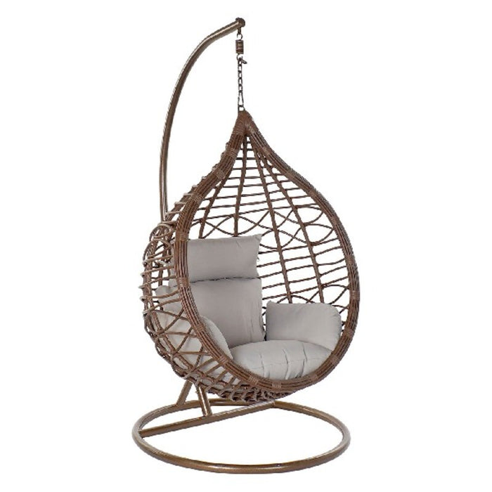 Висящ градински фотьойл DKD Home Decor Кафяв Сив Многоцветен Тъмно сив Алуминий синтетичен ратан 100 x 78 x 120 cm 100 x 70 x 18