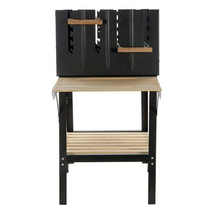 Барбекю на Колела с Въглища DKD Home Decor Черен Естествен Метал Стомана 113 x 51 x 97 cm (113 x 51 x 97 cm)