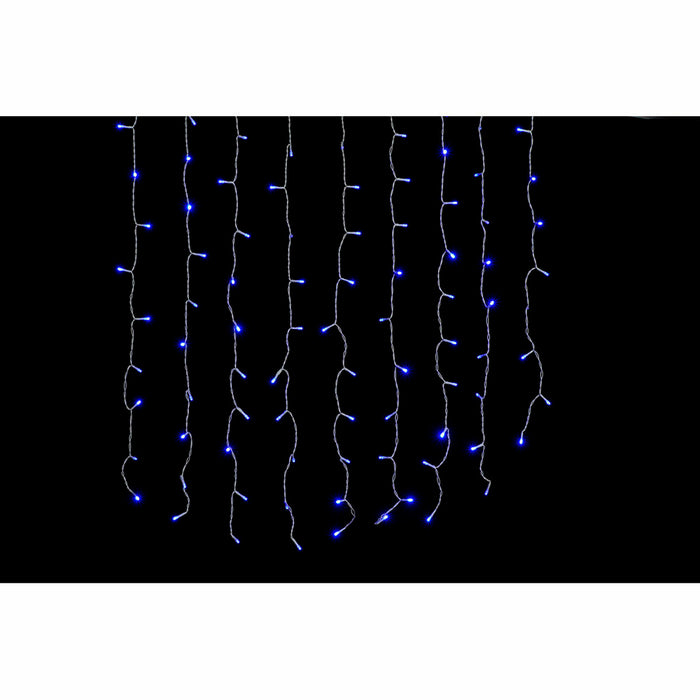 LED Светлинна Завеса DKD Home Decor Коледа Син PVC (100 x 1 x 100 cm)