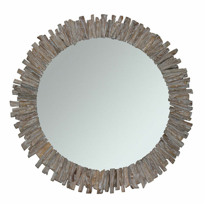 Стенно огледало DKD Home Decor Ела Кристал 60 x 4 x 60 cm Бял Alpino Стволове