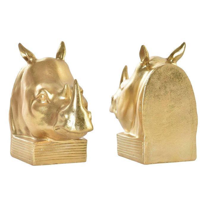 Raamatutugi DKD Home Decor Носорог Златен Смола Колониален 15 x 7,5 x 14,5 cm