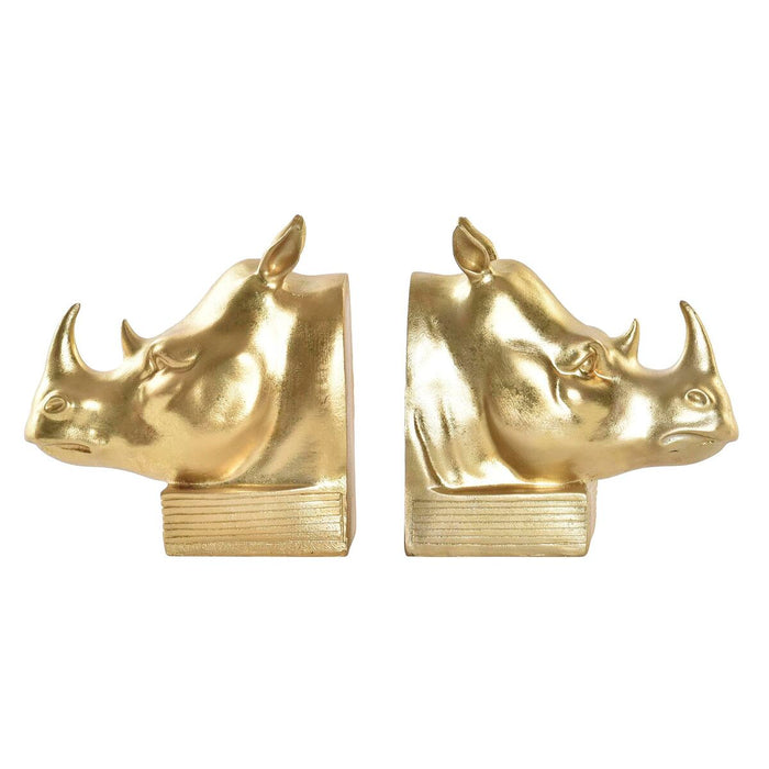 Raamatutugi DKD Home Decor Носорог Златен Смола Колониален 15 x 7,5 x 14,5 cm