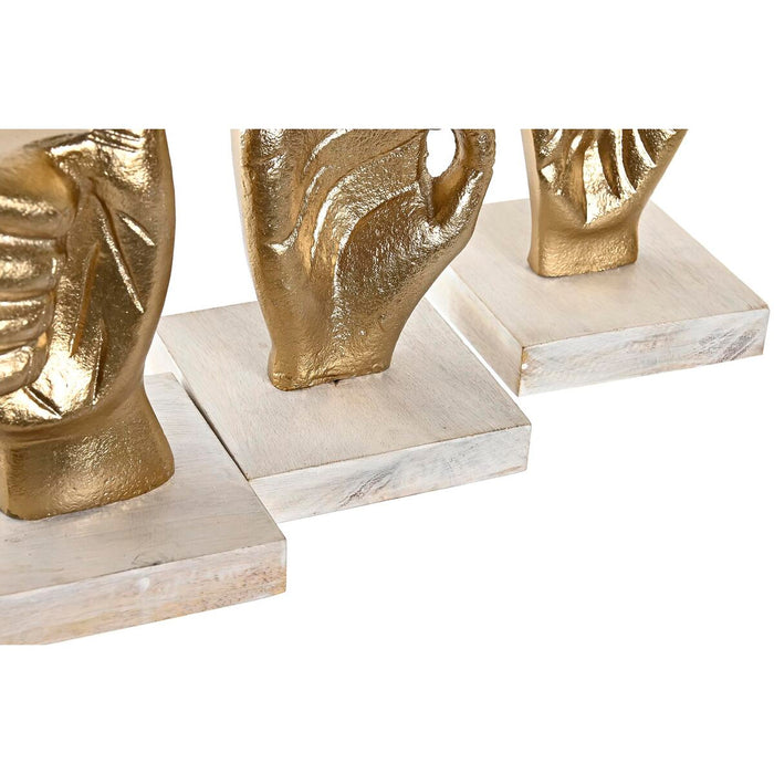 Декоративна фигурка DKD Home Decor Бял Златен Ръце Loft 10 x 10 x 20 cm