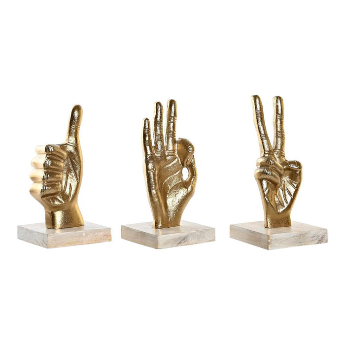 Декоративна фигурка DKD Home Decor Бял Златен Ръце Loft 10 x 10 x 20 cm