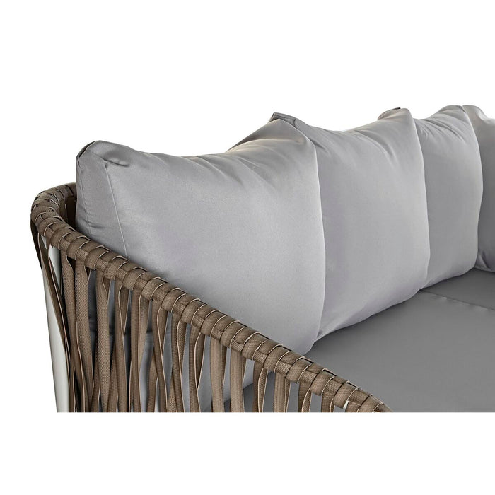 Градински мебели DKD Home Decor Бял Светло кафяв 190 x 190 x 70 cm