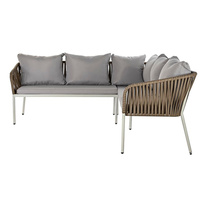 Градински мебели DKD Home Decor Бял Светло кафяв 190 x 190 x 70 cm