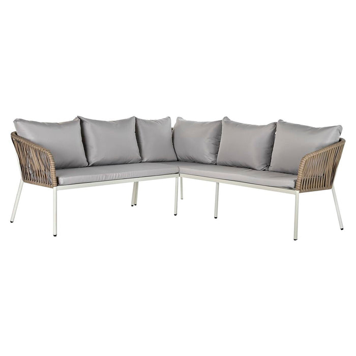 Градински мебели DKD Home Decor Бял Светло кафяв 190 x 190 x 70 cm